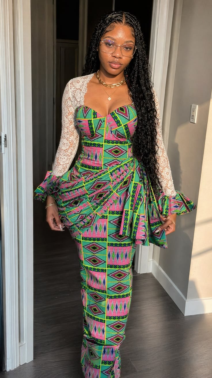 #AfricanPrintDress #WeddingGuestDress #AnkaraStyles #African