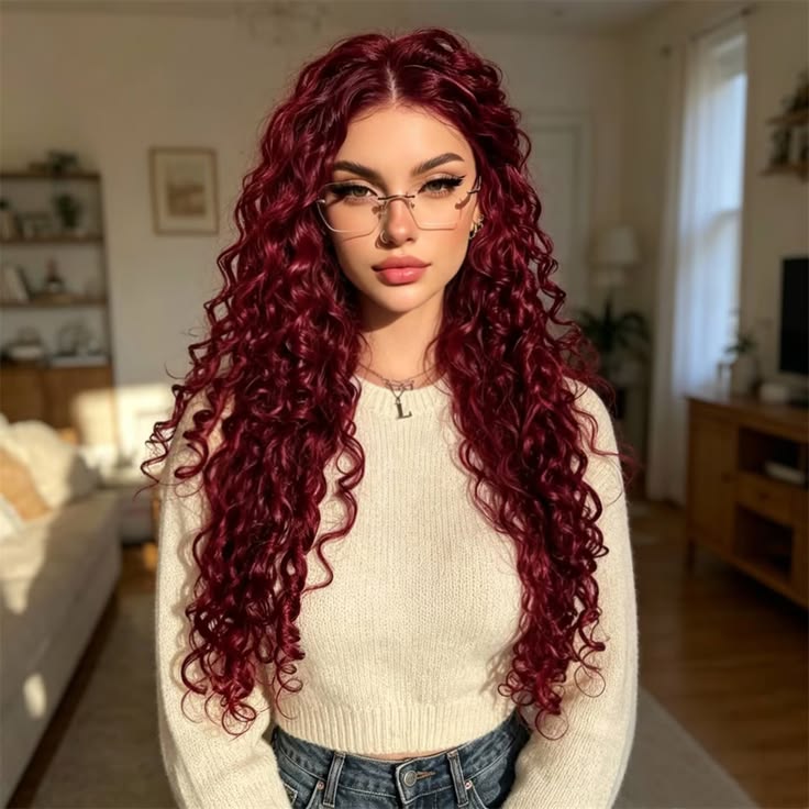 Soft 26 Inch 99j Kinky Curly Long hair 13x4x1 Lace Front Wig
