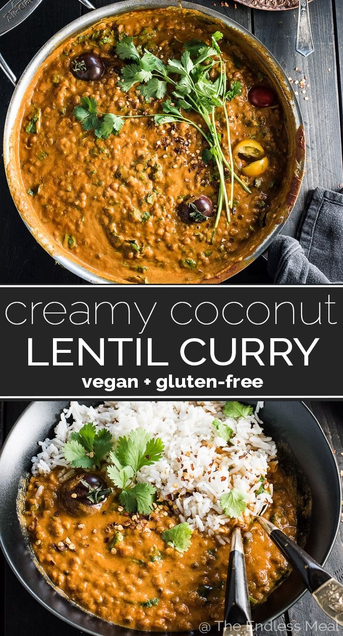 SAVE FOR LATER! This easy to make Creamy Coconut Lentil Curr