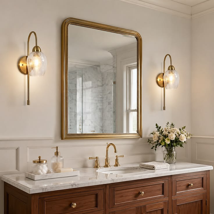 A pair of Mirabellisation Wall Sconces brings a quiet, polis