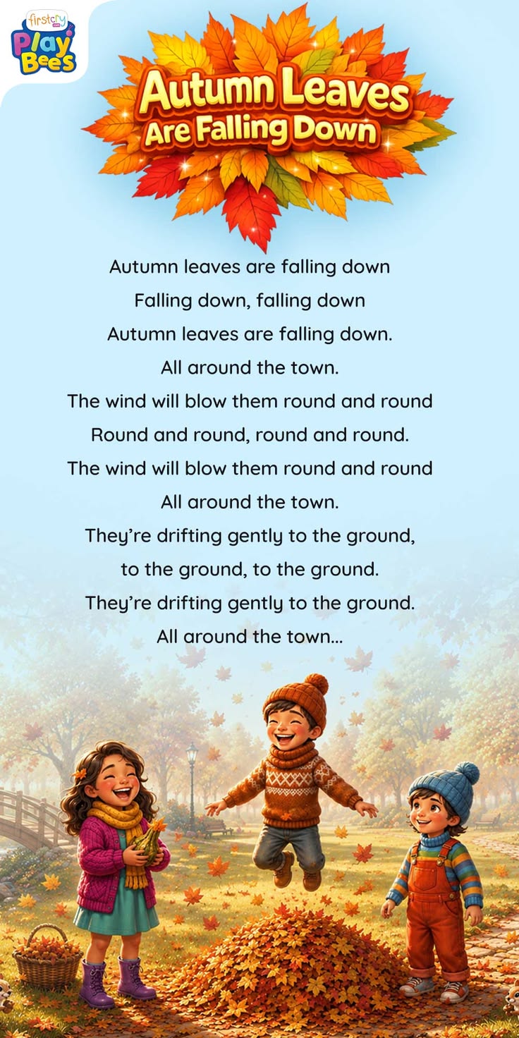 Autumn Leaves Are Falling Down 🍂🎵 Sing along with this fun f