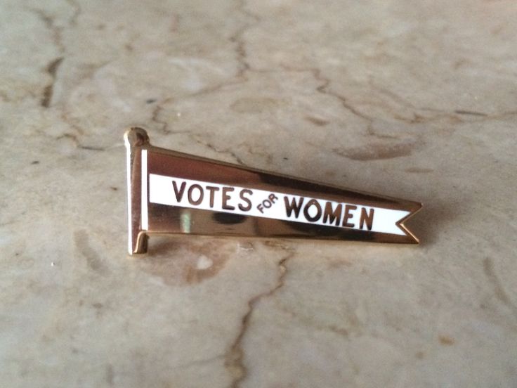 Based on a vintage Suffragette flag, our Votes For Women pin