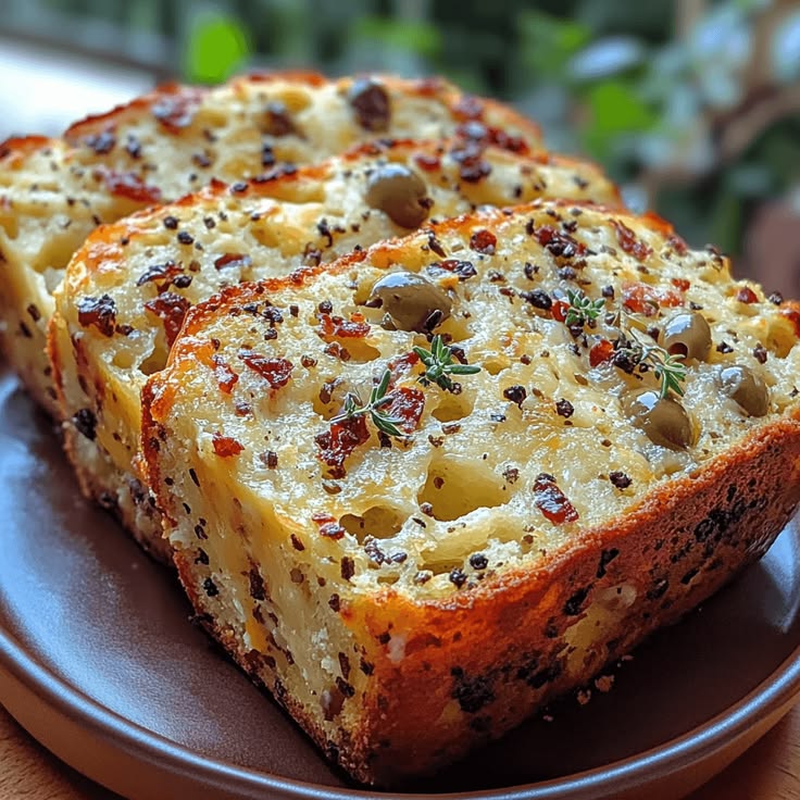 Delicious Savory Cheese and Olive Quick Bread - Tasty with L