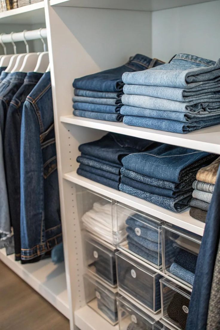 19+ Clever Jeans Storage Ideas for a Tidy Closet