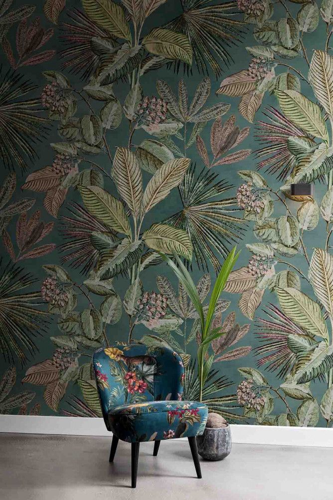BN Walls behang tropisch / wallcovering tropical / bladeren 