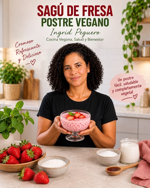 Ingrid Peguero : SAGÚ DE FRESA VEGANO
