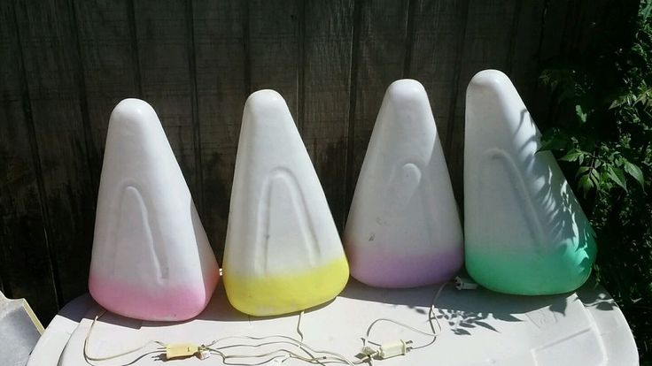 Collection of 4 Easter candy corn blow mold with 4 assorted 