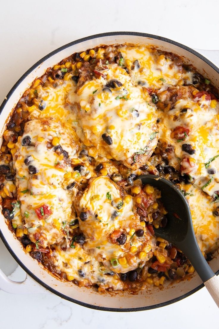 This Santa Fe Chicken Recipe is made with seasoned chicken b