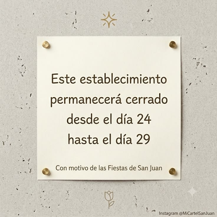 📢 ¡AVISO IMPORTANTE! 📢
Queridos clientes,
Con motivo de las 
