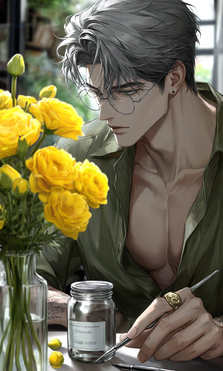 #animeart #artistprocess #aestheticpainting #animeguy #yello