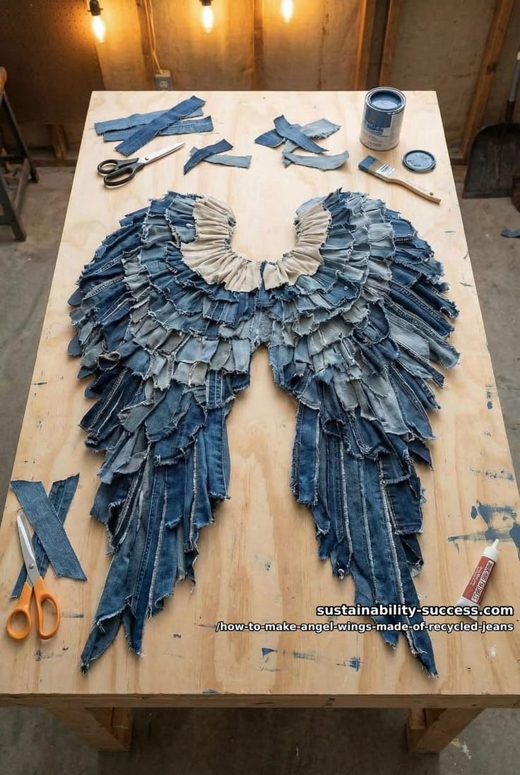 How to Make Stunning Angel Wings from Old Jeans for Your Hom