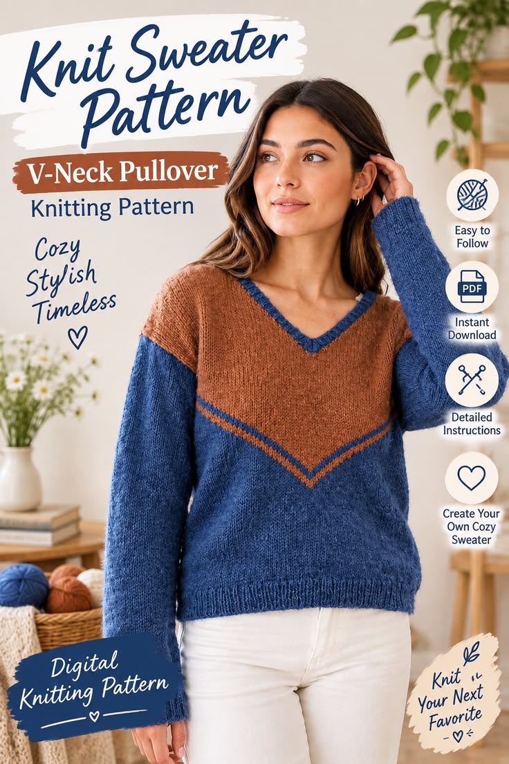 your next favorite cozy pullover with this digital knitting 