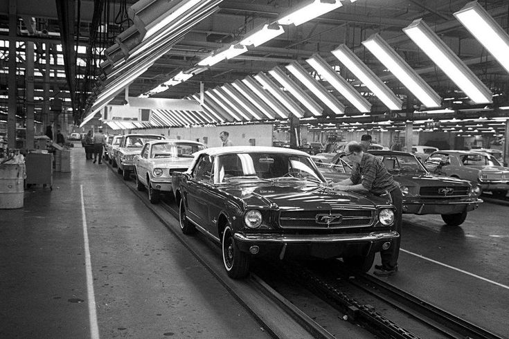 The first Ford Mustang rolled off the Rouge assembly line. B