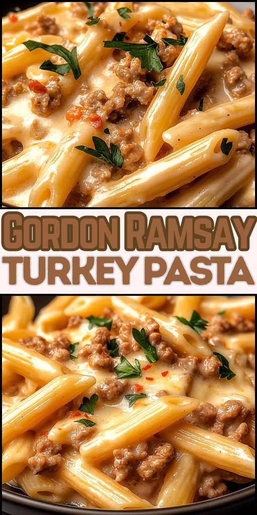 Inspired by Gordon Ramsay, this ground turkey pasta is a lig
