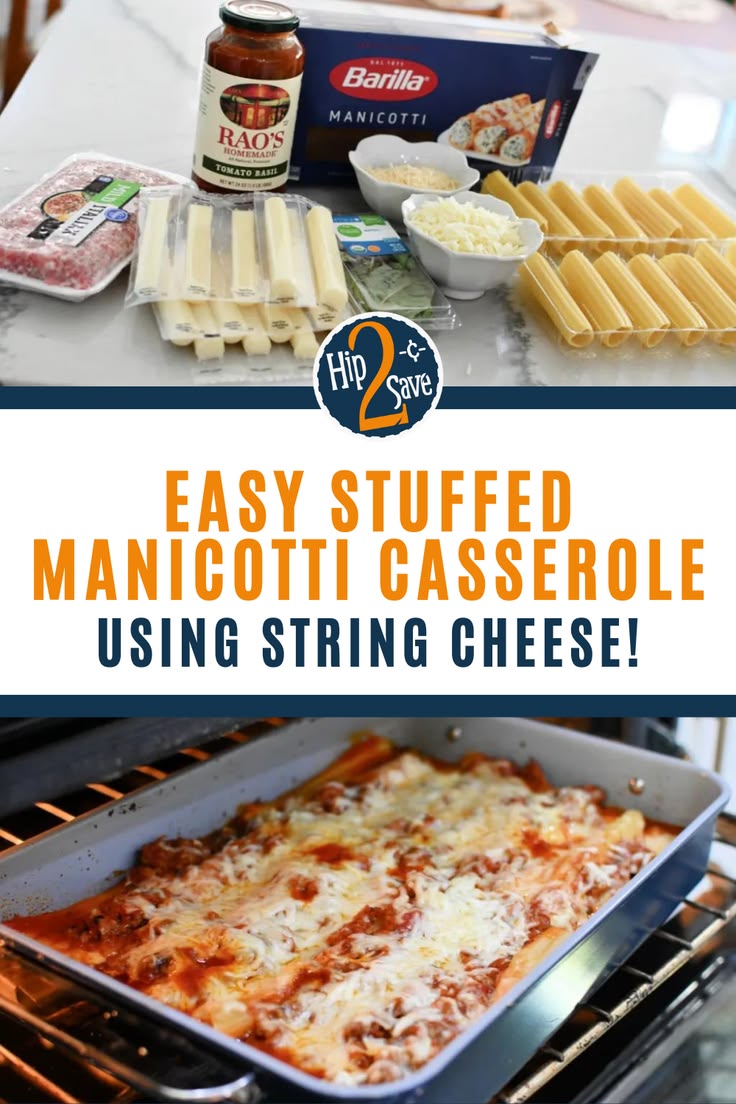 Here is an easy manicotti and sausage casserole recipe using