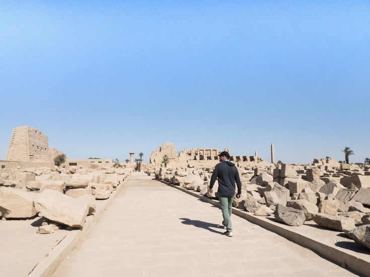 Wandering through ruins at Karnak Temple in Luxor, Egypt. Ge