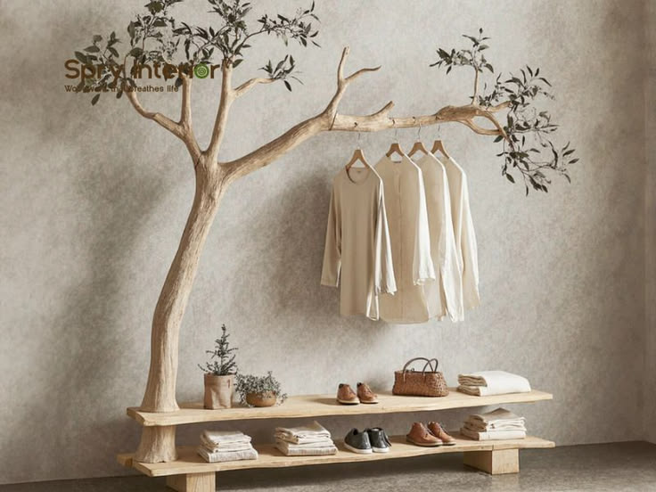 Discover the charm of a wood tree coat rack and how it blend