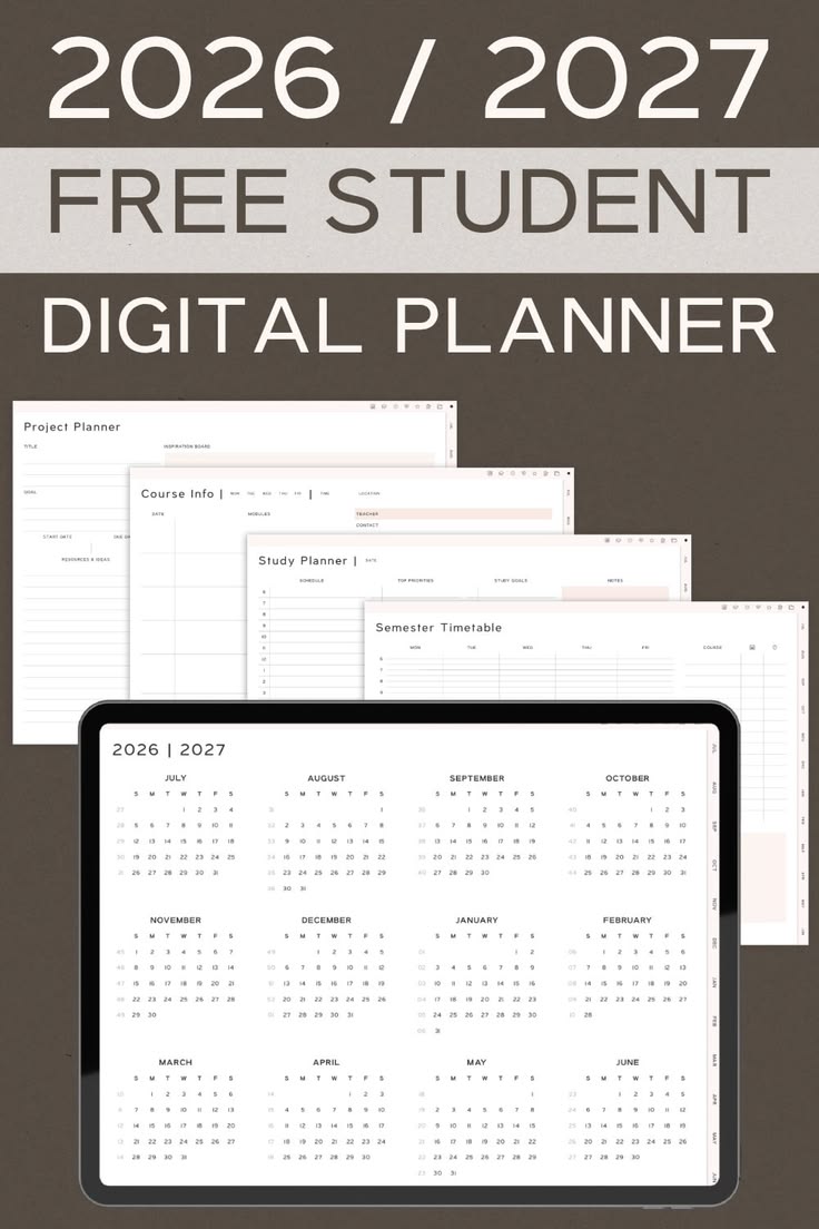 Plan your best year with this free 2026 2027 student digital