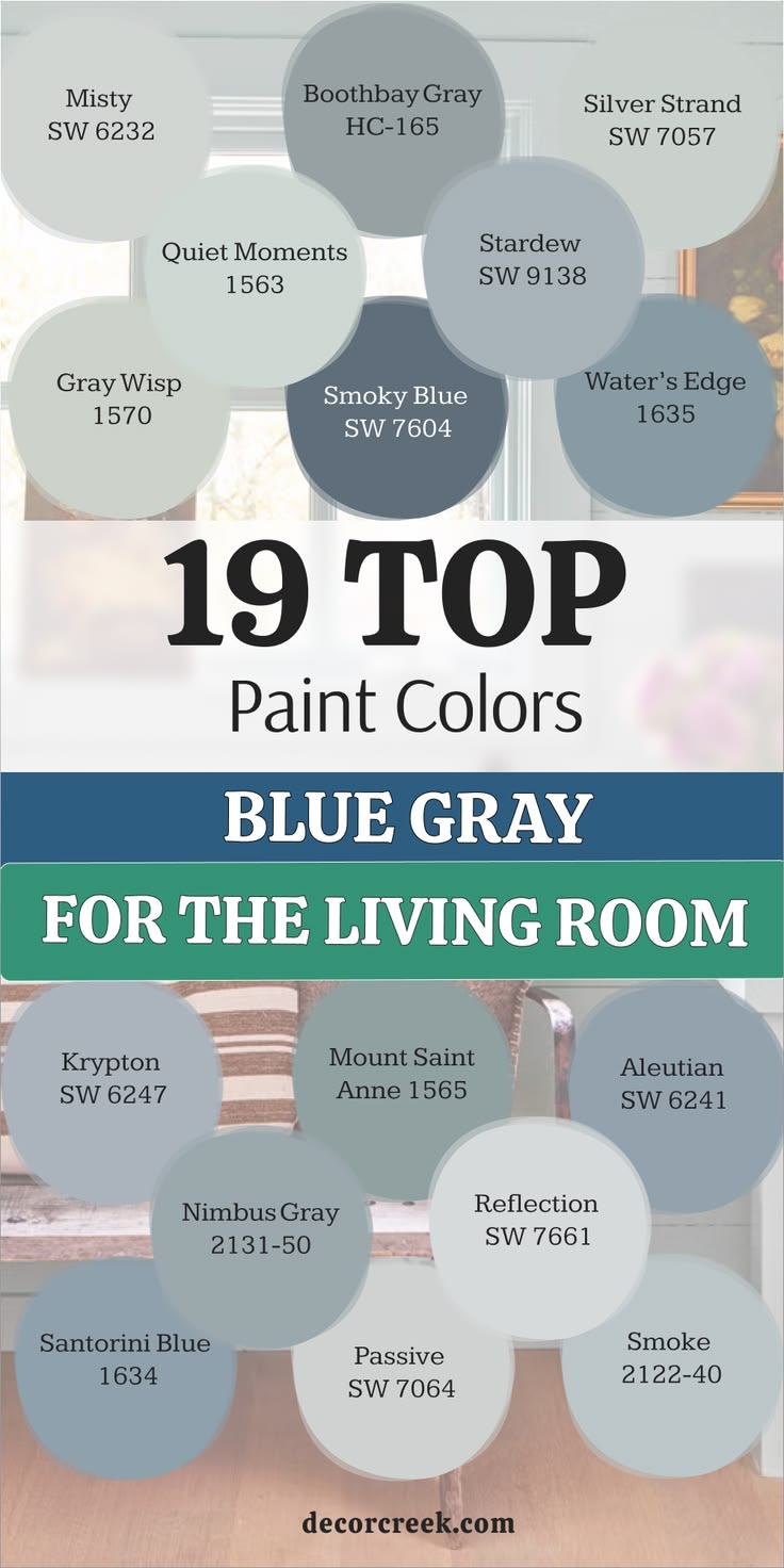 Blue gray living rooms feel calm yet sophisticated. Misty SW