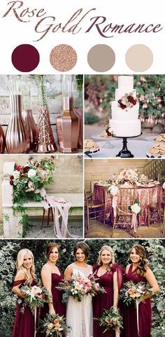 Rose gold romance, perfect winter wedding color schemes