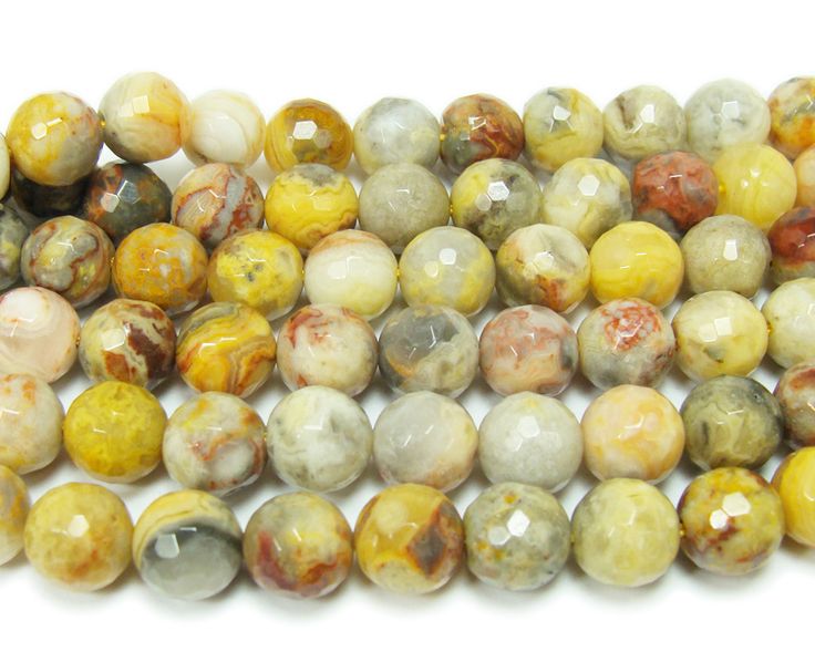 Crazy lace agate faceted round beads (8mm, 15.5 inches)