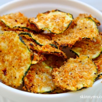 Yum! Oven Baked Zucchini Chips - just 99 calories per servin