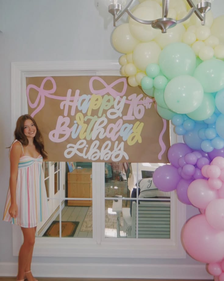 A sweet 16 isn’t complete without the cutest banner! 🩷💛🩵💜💚

