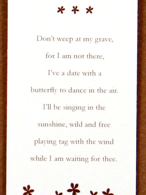 Closeup of poem