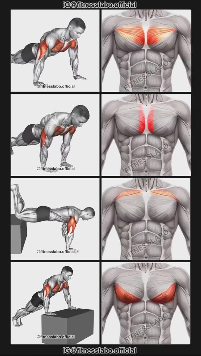 ✅ Chest Workout with Bodyweight   ① Push-up  ② Close Grip Pu