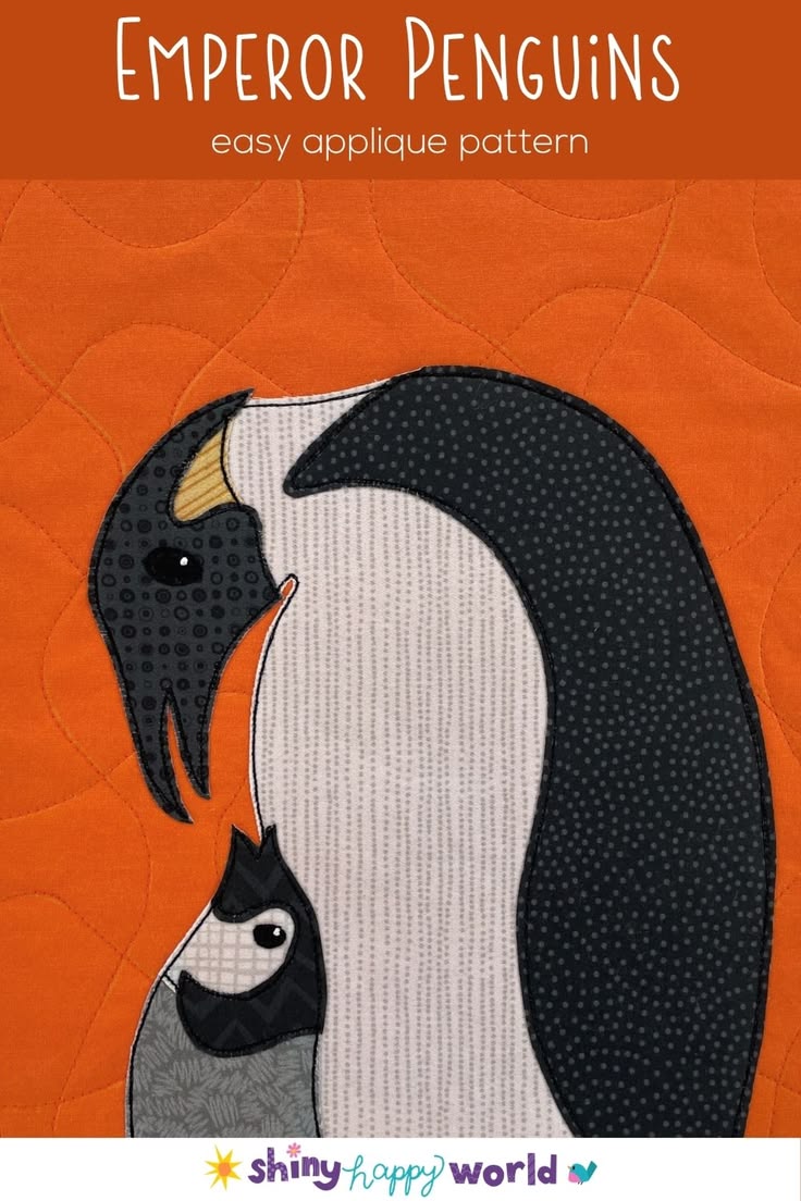 Make a cute emperor penguin quilt, pillow, tote bag, wall ha