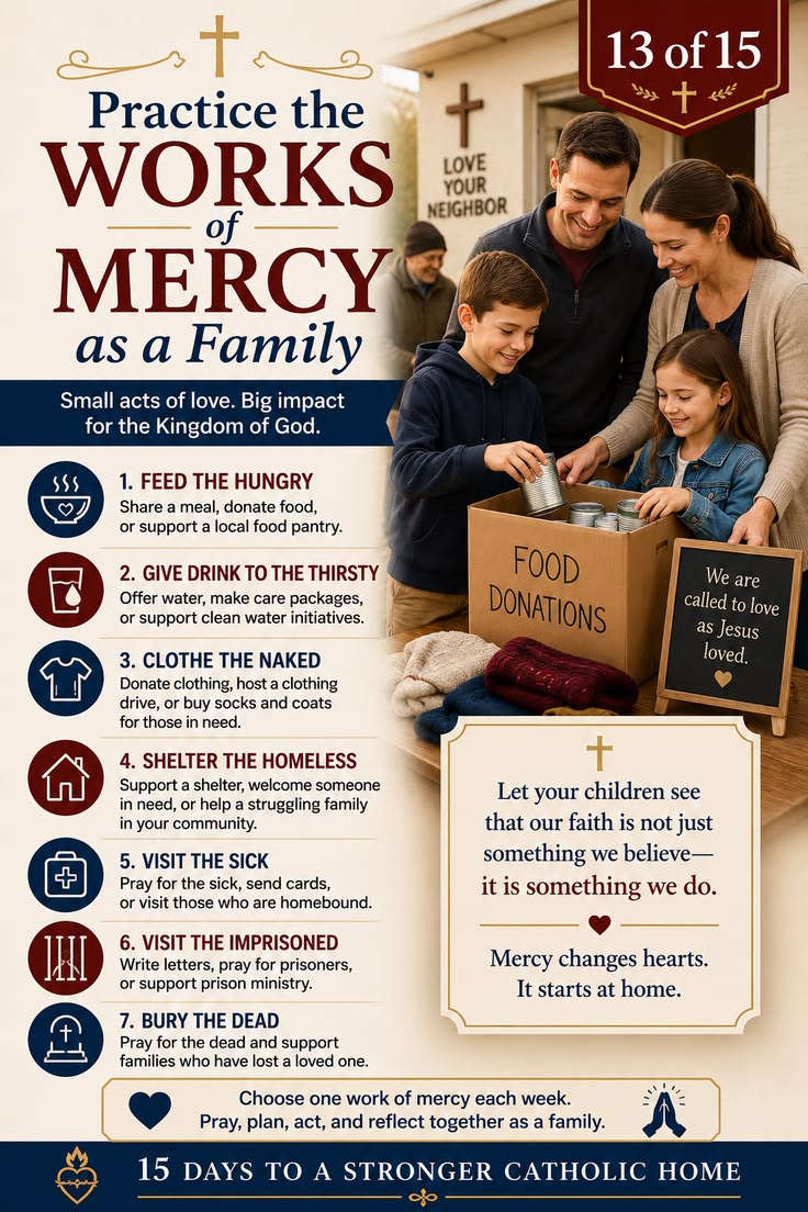 Practice the corporal works of mercy as a family with simple