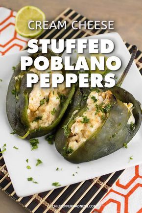 Cream Cheese Stuffed Poblano Peppers - A recipe for grilled 