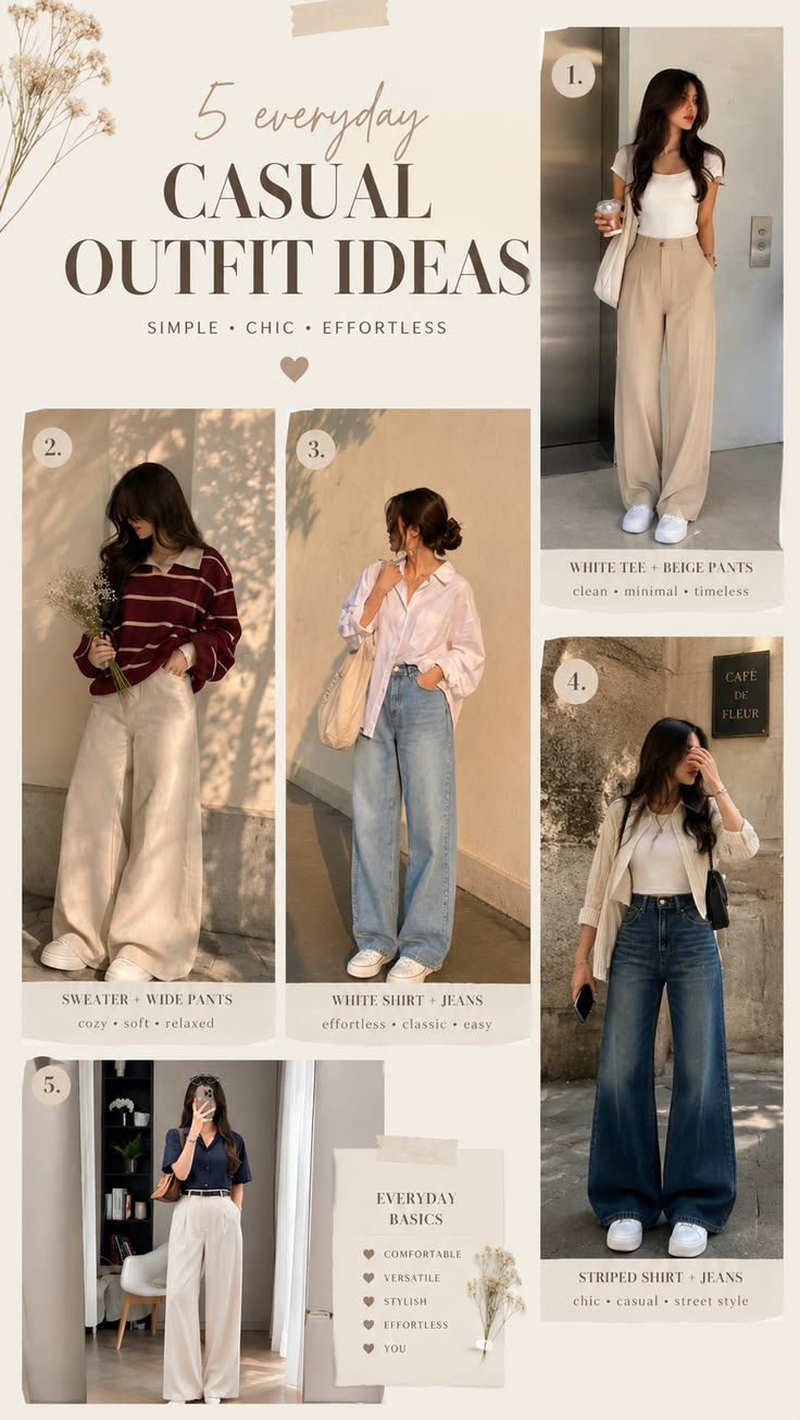 Looking for easy everyday outfit ideas? ✨ Discover 5 casual 