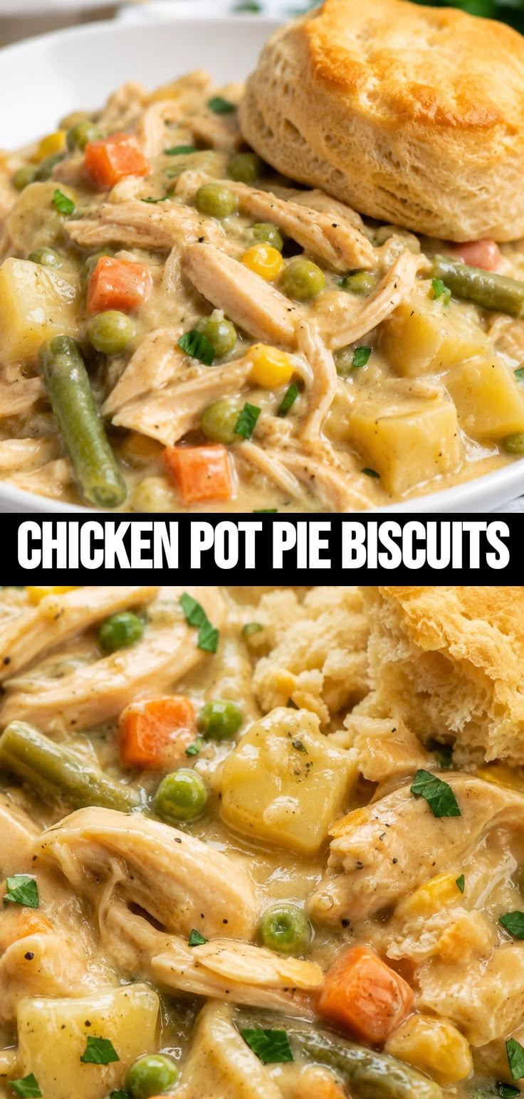 Slow Cooker Chicken Pot Pie brings tender chicken and vegeta