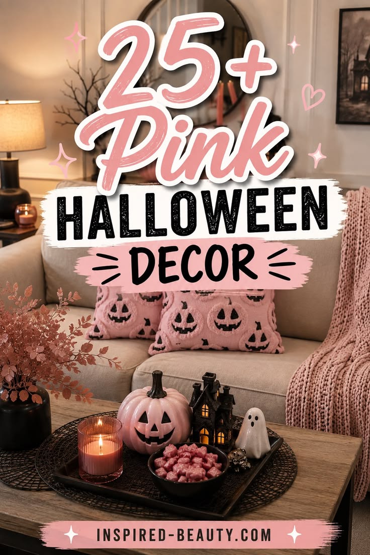 25 pink Halloween decor ideas for your home, porch, party, m