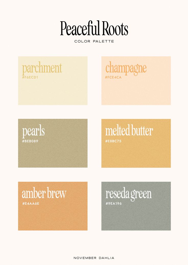 Calming, earthy color palette with shades of yellow, orange 