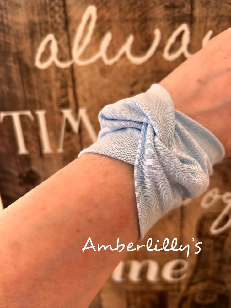 Ice Blue wrist cover, viscose jersey stretch bracelet