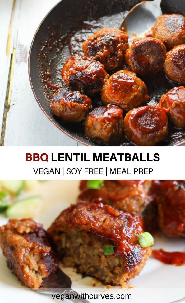 BBQ lentil meatballs. Simple plant-based ingredients of lent