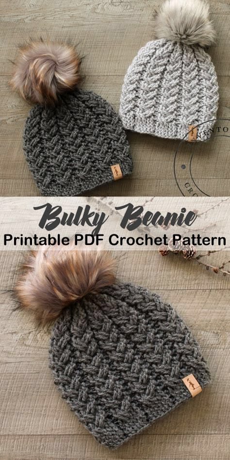 Make a cozy hat. bulky hat crochet patterns- winter hat croc