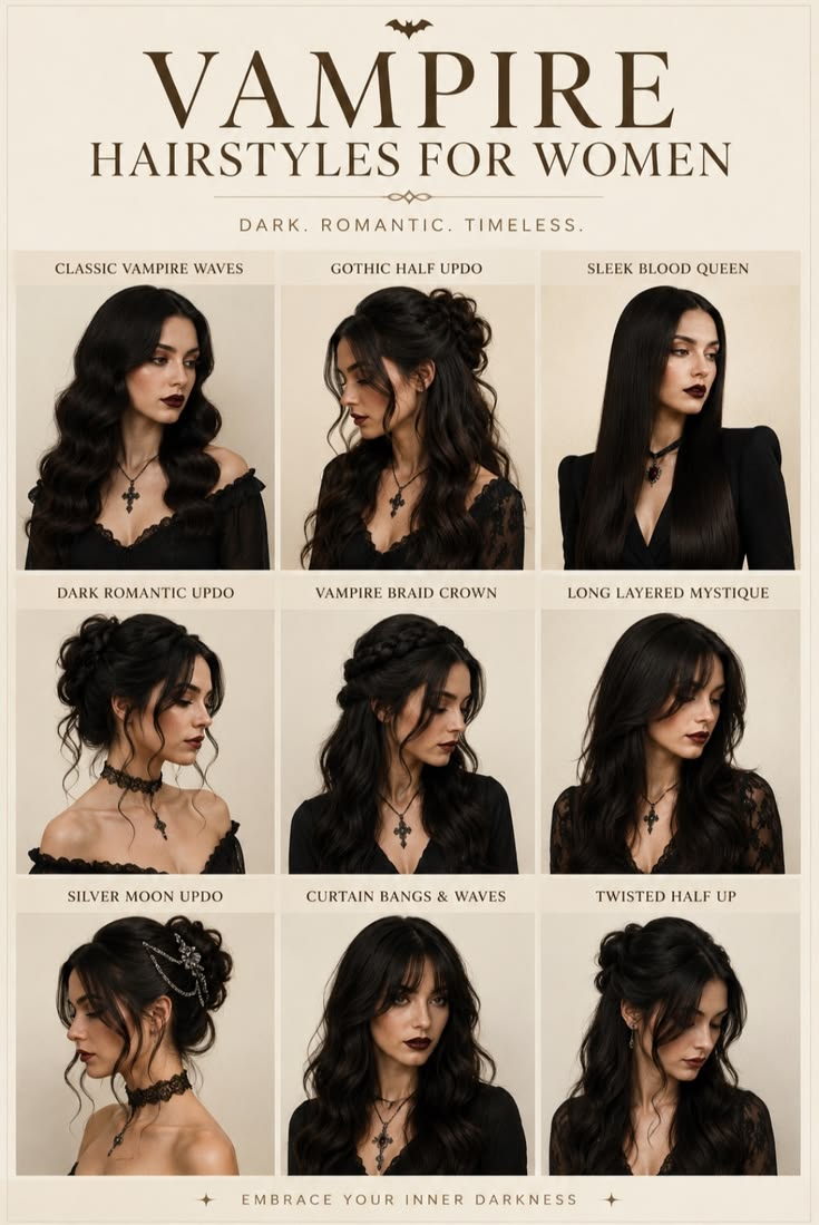 Looking for elegant and dark romantic hair inspiration? Disc