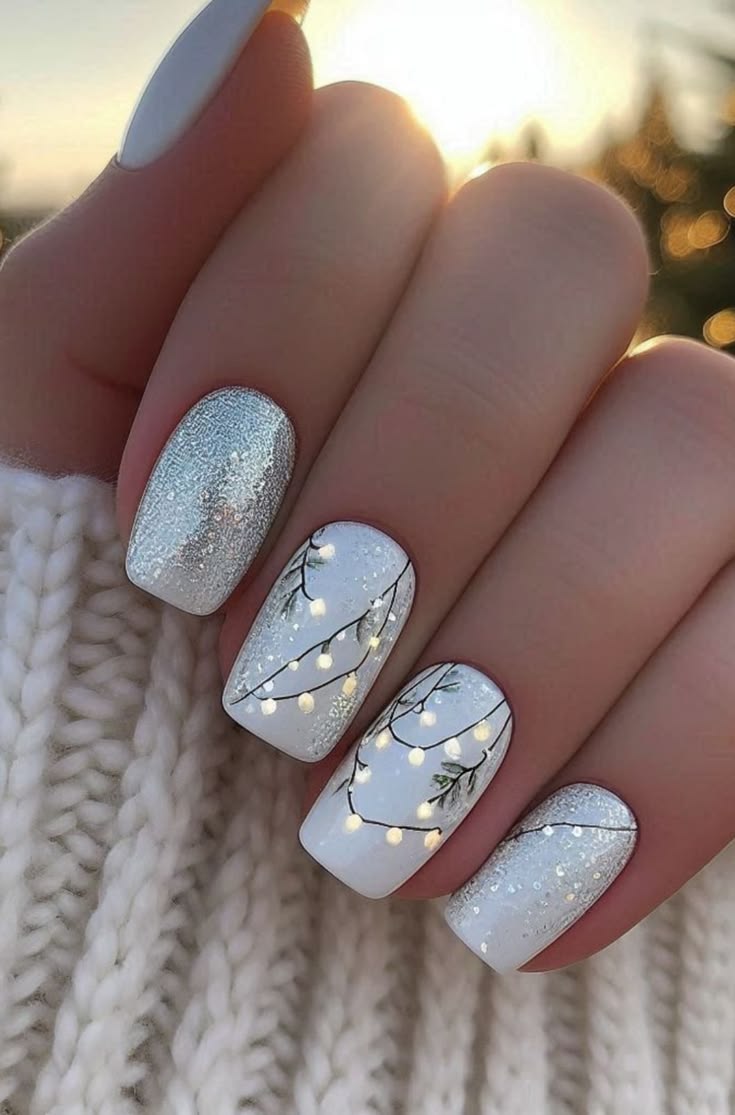 White Christmas nails are timeless and versatile, adding a t
