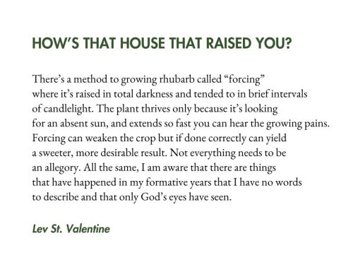 HOW’S THAT HOUSE THAT RAISED YOU? - poem by Lev St. Valentin