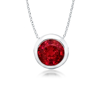 Angara.com: Round Ruby Bezel-Set Pendant