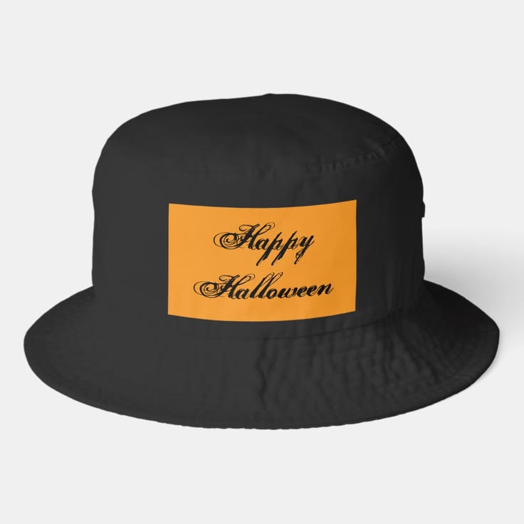 Happy Halloween Handwriting Bucket Hat (Orange)
