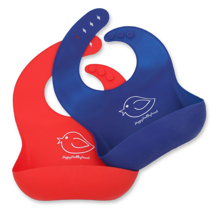 EZ-Clean Silicone Bibs Now in Red and Blue!