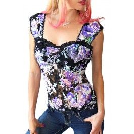 Women's Wicked Garden Lace Pinup Top