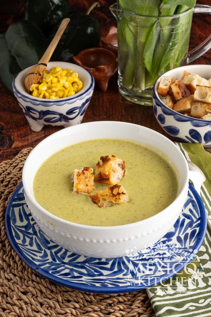 Warm up your day and your soul with a bowl of creamy poblano