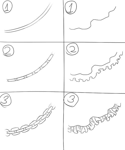 How to draw chains and ruffles