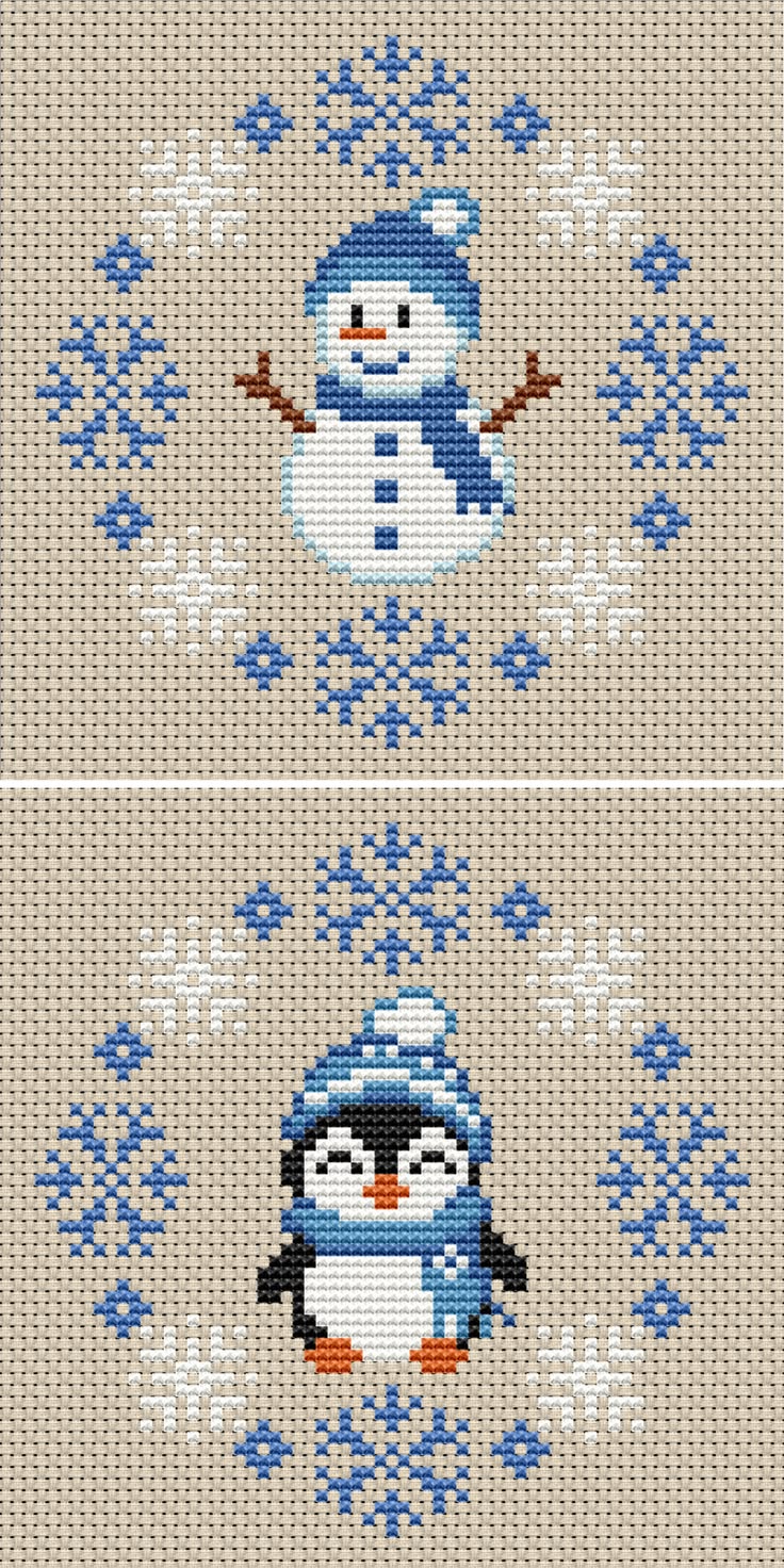 Cross stitch pattern "Snowy Ornament" in PDF and SAGA format