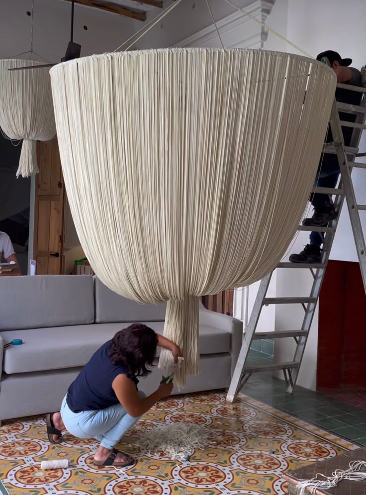 Mexican Handmade 3 Level Tassel Chandelier- Merida | CoLores